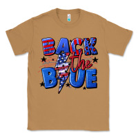 Toasted Coconut Back the blue with lightning bolt 4th of july Classic Tee - CowGirlArtShop