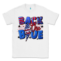 White Back the blue with lightning bolt 4th of july Classic Tee - CowGirlArtShop