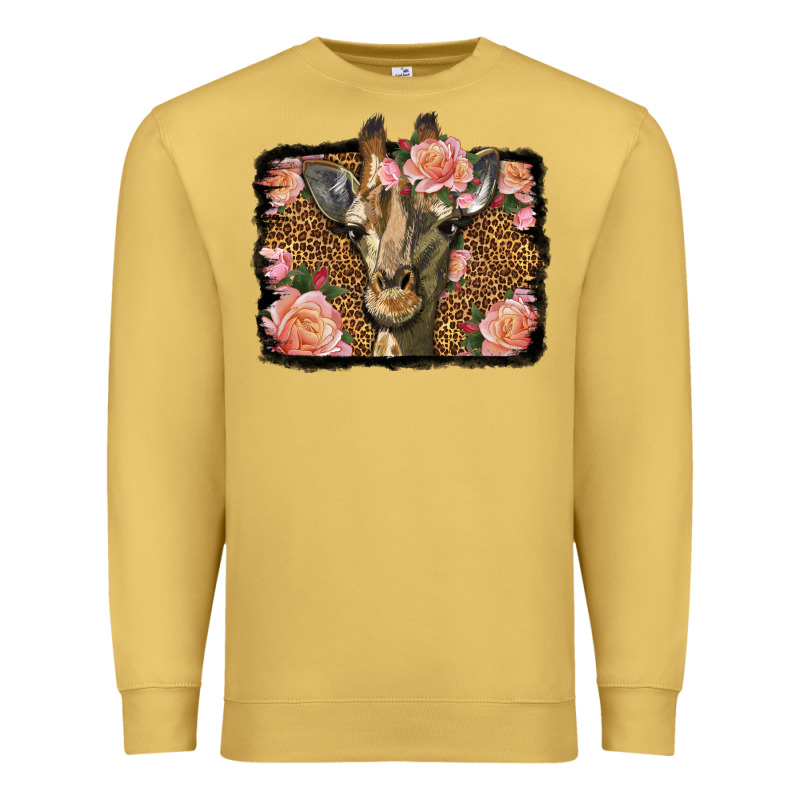 Western Floral Giraffe Premium Sweatshirt by LillyAllenDesigns | Teevron