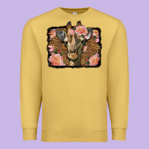 Western Floral Giraffe Premium Sweatshirt Designed By Lillyallendesigns