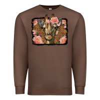 Chestnut Western Floral Giraffe Premium Sweatshirt - LillyAllenDesigns