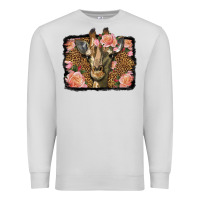 Dove Grey Western Floral Giraffe Premium Sweatshirt - LillyAllenDesigns