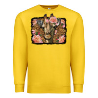Lemon Western Floral Giraffe Premium Sweatshirt - LillyAllenDesigns