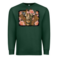 Sports Green Western Floral Giraffe Premium Sweatshirt - LillyAllenDesigns