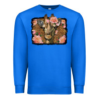 True Royal Western Floral Giraffe Premium Sweatshirt - LillyAllenDesigns