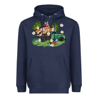 Navy easter truck with bunny Heavyweight Hoodie - AdoDesignShop