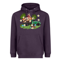 Plum easter truck with bunny Heavyweight Hoodie - AdoDesignShop