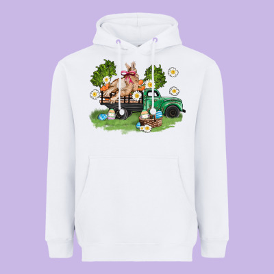 Easter Truck With Bunny Heavyweight Hoodie Designed By Adodesignshop