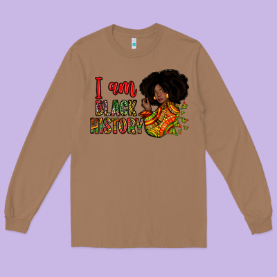 I Am Black History Long Sleeve Tee Designed By Zillion Design Studio