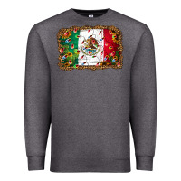 Charcoal Heather Christmas lights Mexican flag Premium Sweatshirt - Jasminsmagicworld