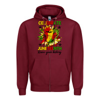 Burgundy celebrate juneteenth know your history Zipper Hoodie - HRA Design Shop