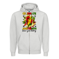 Dove Grey celebrate juneteenth know your history Zipper Hoodie - HRA Design Shop
