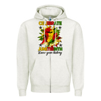 Oatmeal Heather celebrate juneteenth know your history Zipper Hoodie - HRA Design Shop