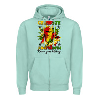 Seafoam celebrate juneteenth know your history Zipper Hoodie - HRA Design Shop