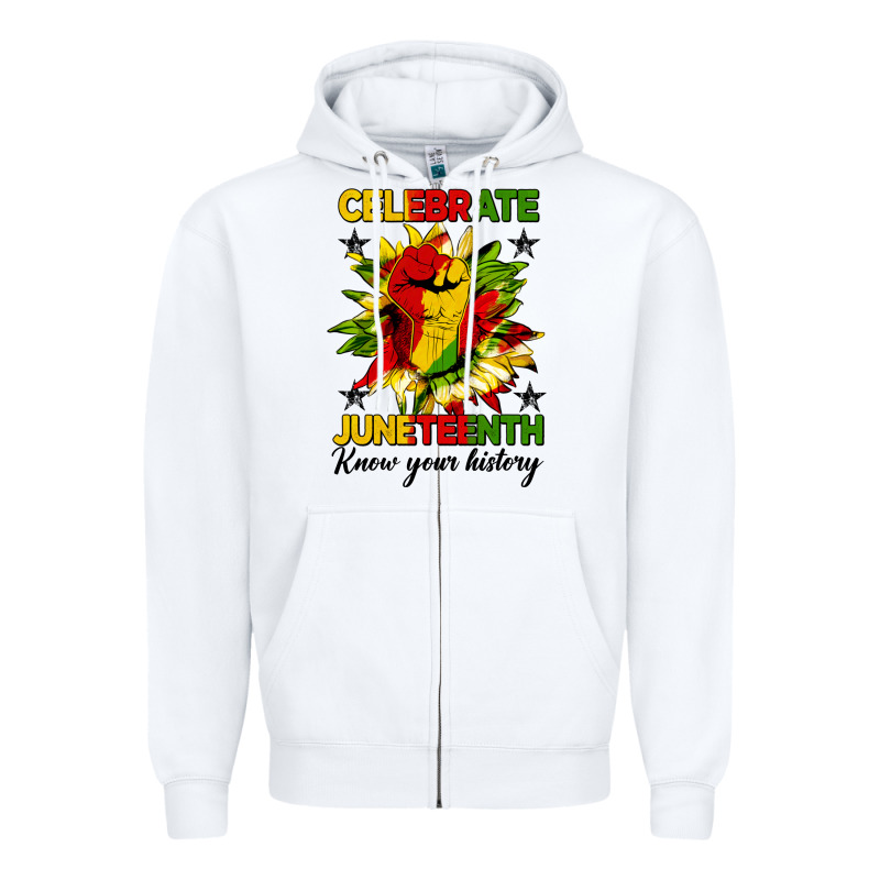 Celebrate Juneteenth Know Your History Zipper Hoodie by HRA Design Shop | Teevron