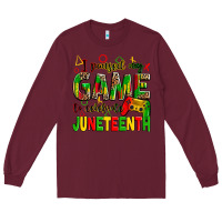 Burgundy I paused my game to celebrate Juneteenth Long Sleeve Tee - Zillion Design Studio
