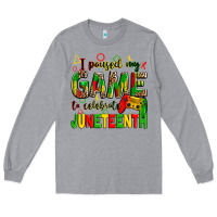 Heather Grey I paused my game to celebrate Juneteenth Long Sleeve Tee - Zillion Design Studio