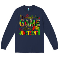Navy I paused my game to celebrate Juneteenth Long Sleeve Tee - Zillion Design Studio