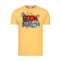 Vintage Mustard boom bitch 4th of july Vintage Tee - BarkalooDesign