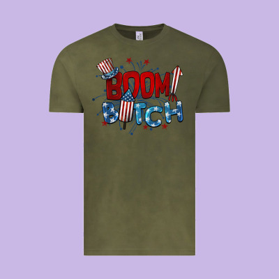 Boom Bitch 4th Of July Vintage Tee Designed By Barkaloodesign