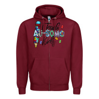 Burgundy i teach au some kids Zipper Hoodie - CowhideDigitalArt