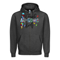 Charcoal Heather i teach au some kids Zipper Hoodie - CowhideDigitalArt