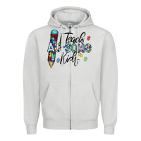 Dove Grey i teach au some kids Zipper Hoodie - CowhideDigitalArt