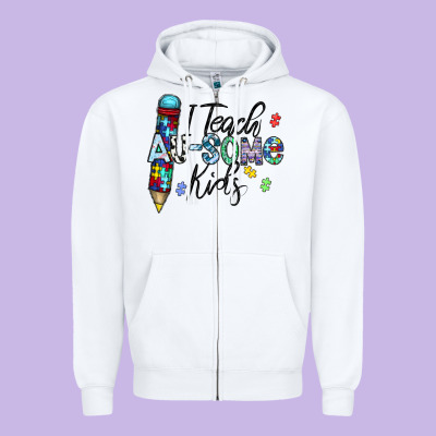 I Teach Au Some Kids Zipper Hoodie Designed By Cowhidedigitalart