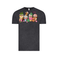 Vintage Black pink gingerbread coffee cups Vintage Tee - Zillion Design Studio