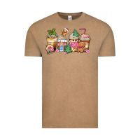 Vintage Coffee pink gingerbread coffee cups Vintage Tee - Zillion Design Studio