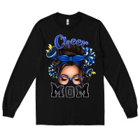 Black cheer mom messy bun Long Sleeve Tee - texasbilliewilder