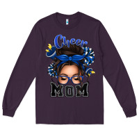 Plum cheer mom messy bun Long Sleeve Tee - texasbilliewilder