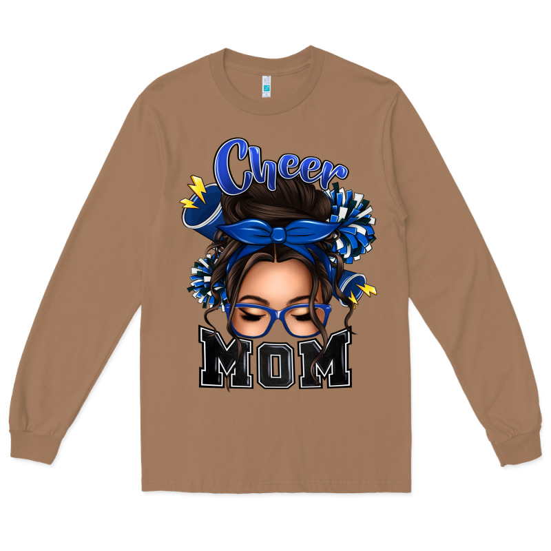 Cheer Mom Messy Bun Long Sleeve Tee by texasbilliewilder | Teevron