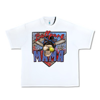 White ballpark mama Urban Heavy Tee - Zillion Design Studio