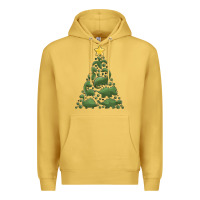 Antique Gold dinosaur christmas tree Premium Hoodie - MaliasSmallBusiness