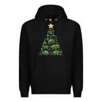 Black dinosaur christmas tree Premium Hoodie - MaliasSmallBusiness