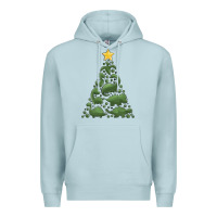 Blue Mist dinosaur christmas tree Premium Hoodie - MaliasSmallBusiness