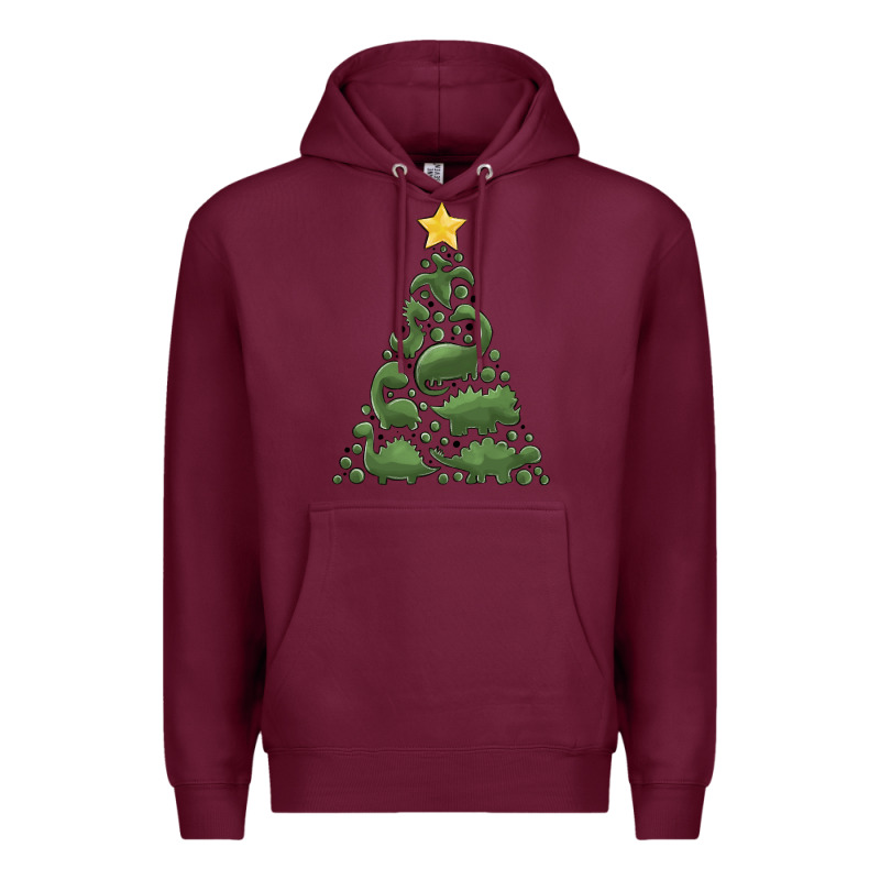 Dinosaur Christmas Tree Premium Hoodie by MaliasSmallBusiness | Teevron