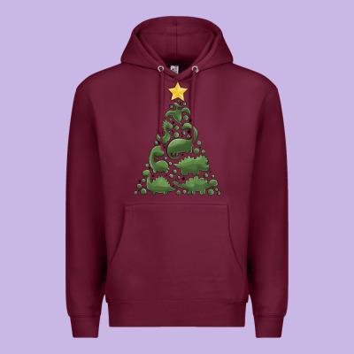 Dinosaur Christmas Tree Premium Hoodie Designed By Maliassmallbusiness