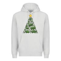 Dove Grey dinosaur christmas tree Premium Hoodie - MaliasSmallBusiness