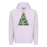 Lilac dinosaur christmas tree Premium Hoodie - MaliasSmallBusiness