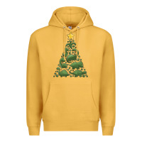 Mustard dinosaur christmas tree Premium Hoodie - MaliasSmallBusiness