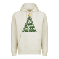 Oatmeal Heather dinosaur christmas tree Premium Hoodie - MaliasSmallBusiness