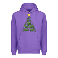 Purple dinosaur christmas tree Premium Hoodie - MaliasSmallBusiness