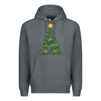 Rock dinosaur christmas tree Premium Hoodie - MaliasSmallBusiness
