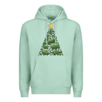 Seafoam dinosaur christmas tree Premium Hoodie - MaliasSmallBusiness