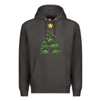 Smoke dinosaur christmas tree Premium Hoodie - MaliasSmallBusiness