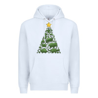 White dinosaur christmas tree Premium Hoodie - MaliasSmallBusiness