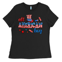 Black all american boy Ladies Tee - AdoDesignShop