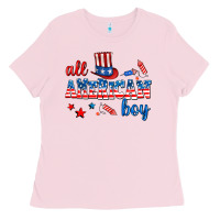 Bubblegum Pink all american boy Ladies Tee - AdoDesignShop